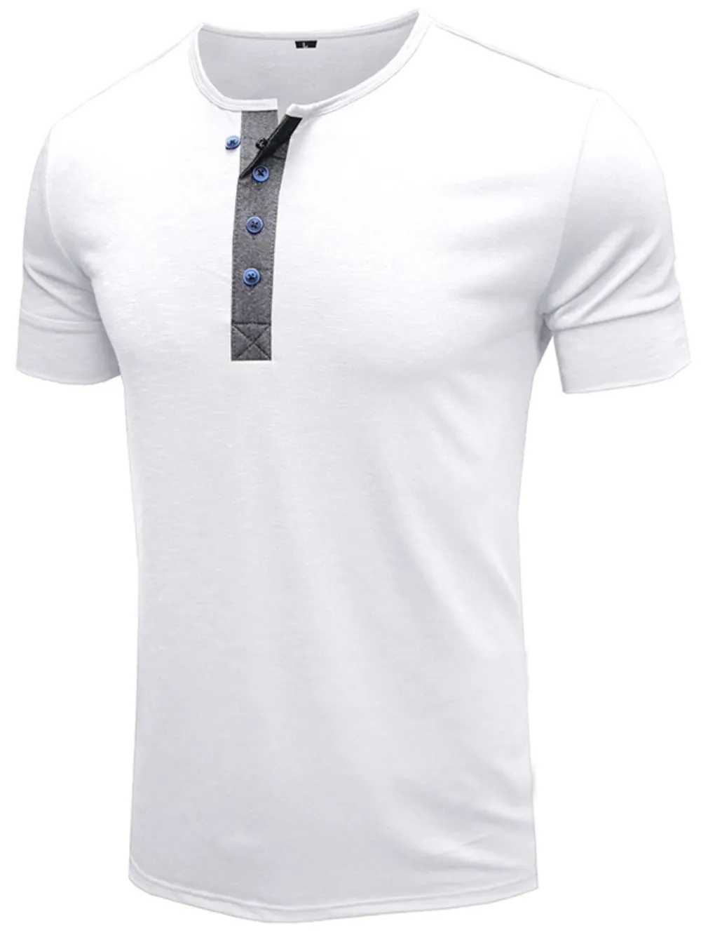 Men's Classic Button Detail Henley Polo T-Shirt, image 6