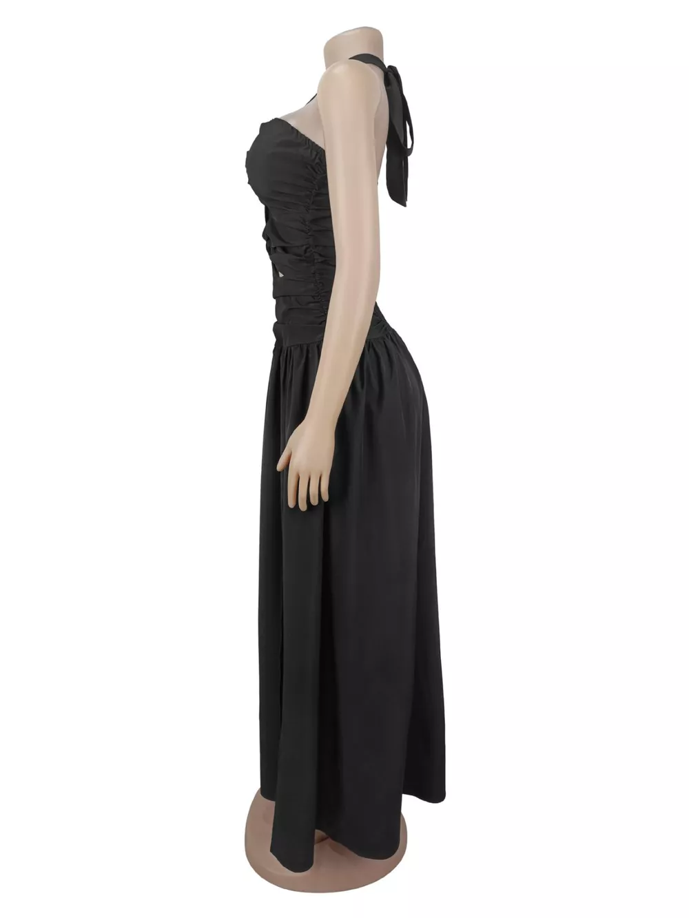Halter Neck Cut-Out Maxi Dress with Front Slit, image 4