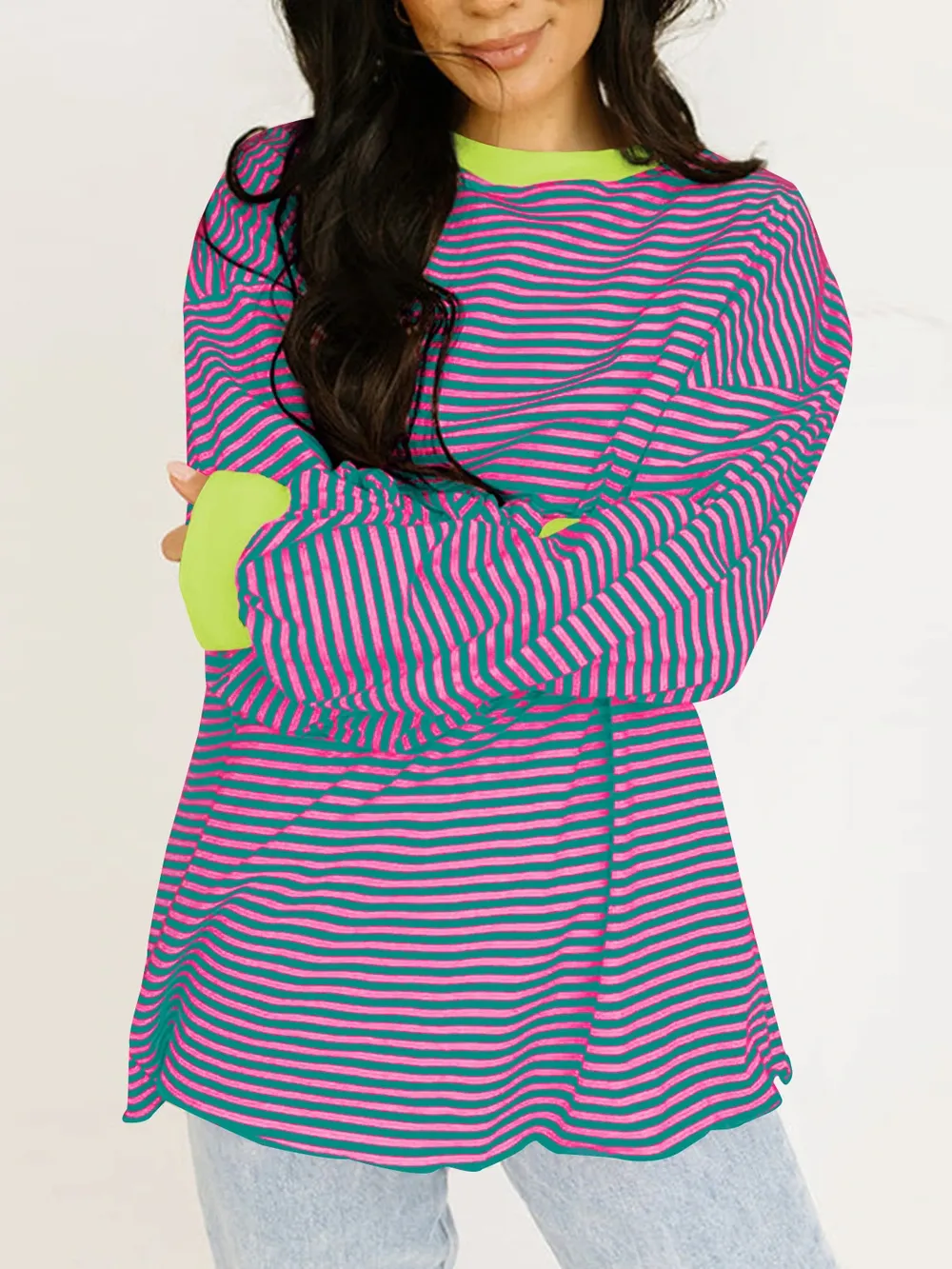 Contrast Striped Long Sleeve Sweatshirt, image 3