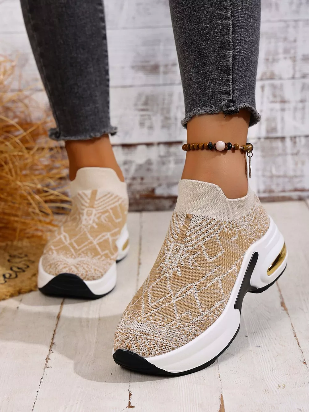 Mesh Round Toe Platform Sneakers, image 9