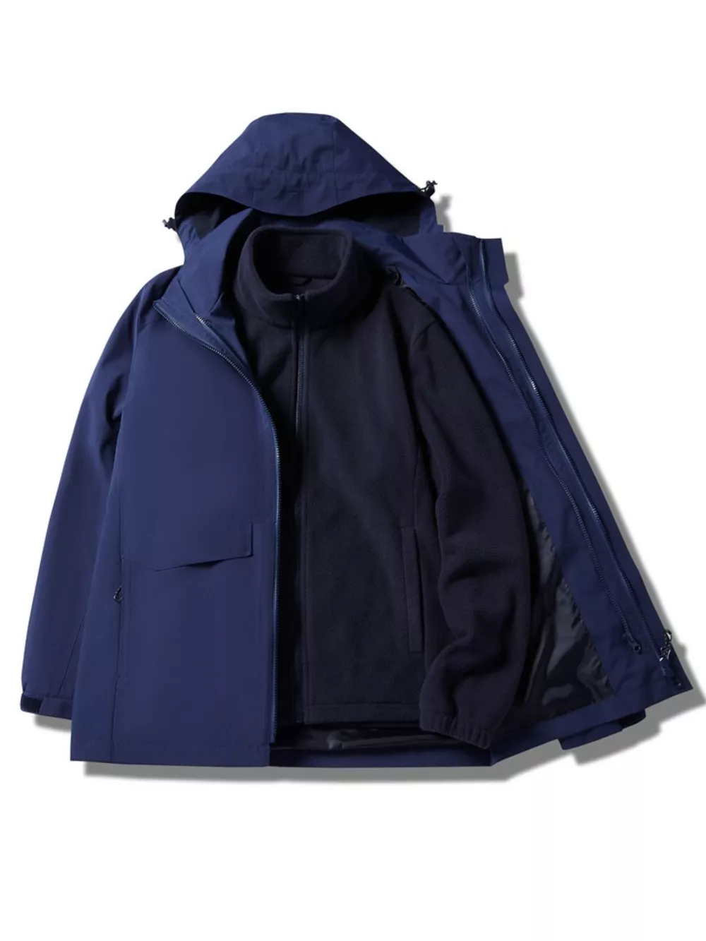 Men's Plus Size Zip Up Waterproof Hooded Jacket, image 4