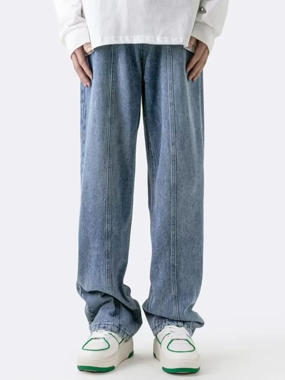 Men's Plus Size Wide Leg Relaxed Fit Jeans, image 3