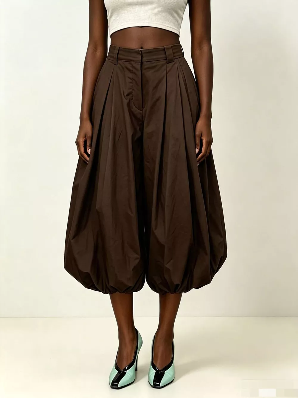 High-Waisted Ruched Balloon Pants, image 6