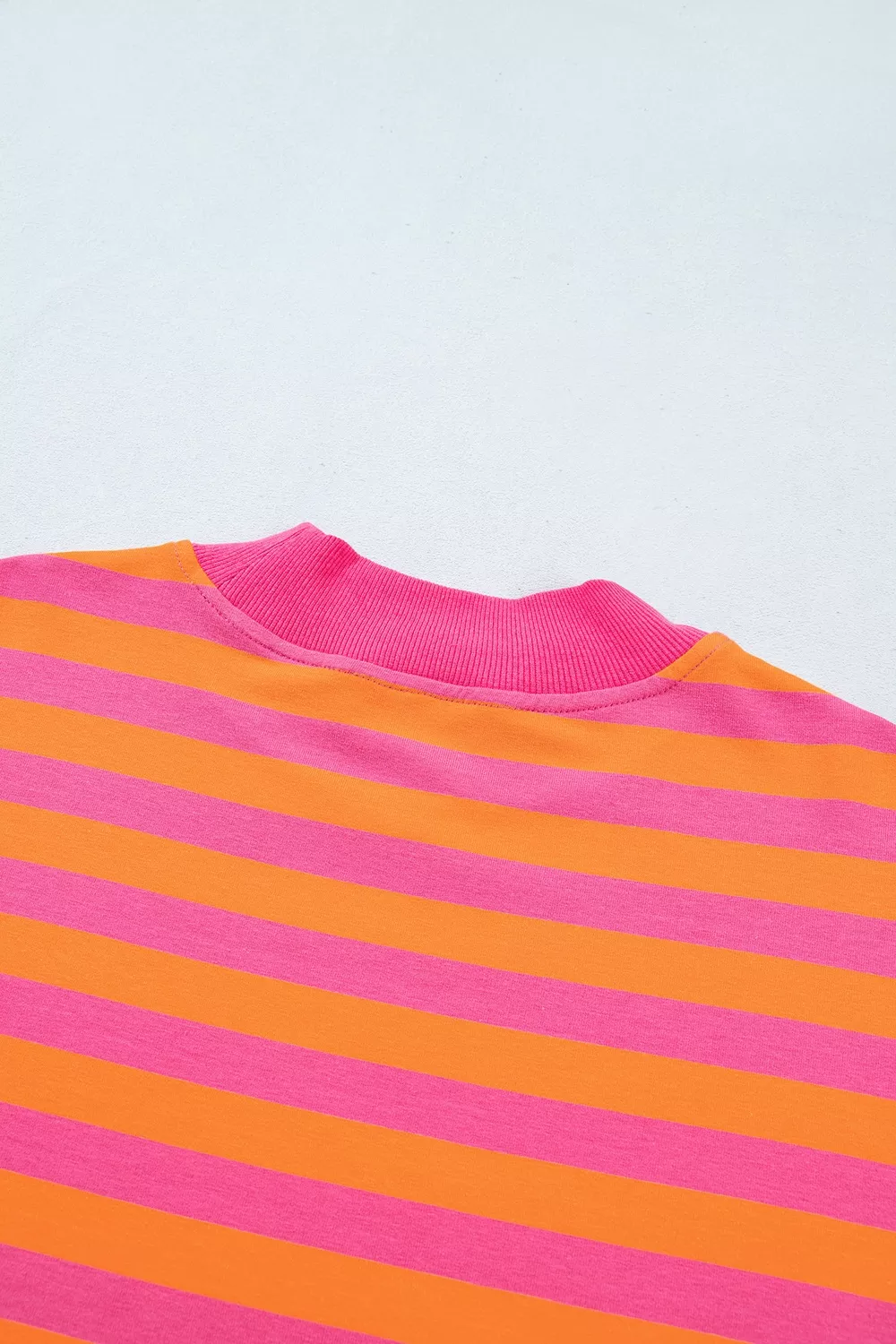Stripe Color Block Patchwork Mock Neck Pullover Drawstring Mini Skort Set, image 6