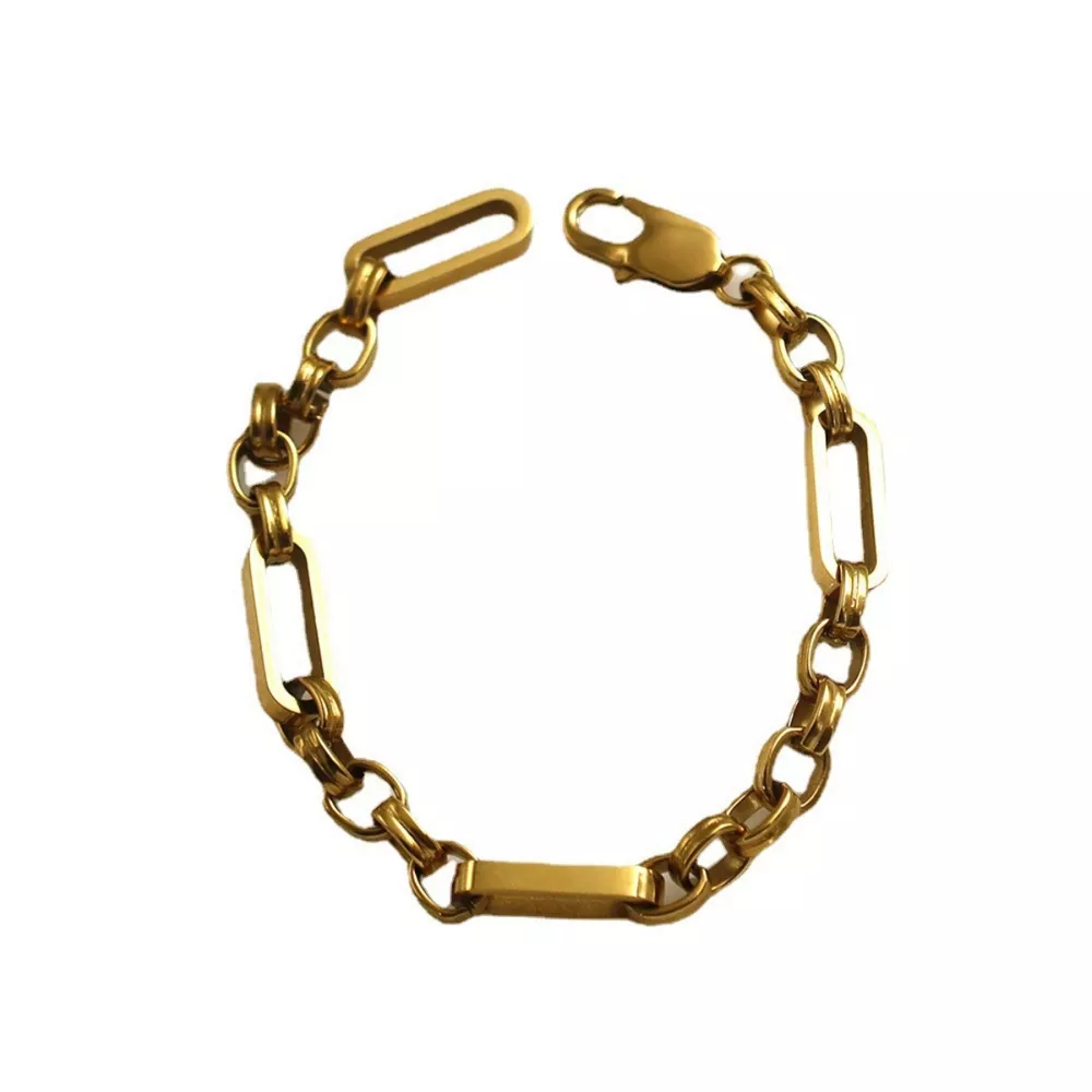 18K Gold-Plated Chunky Gold Chain Link Bracelet, image 4