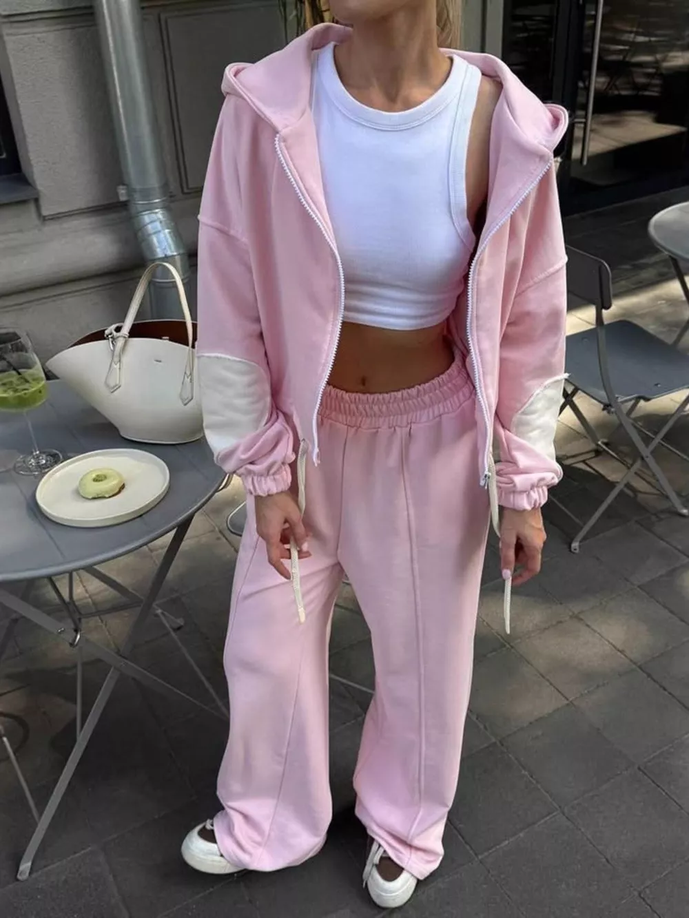 Zip Up Hoodie and Wide-Leg Pants Set, image 21
