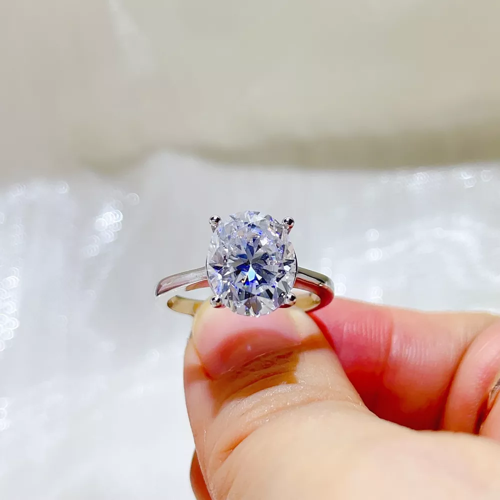 5 Carat 925 Sterling Silver Moissanite Ring, image 2
