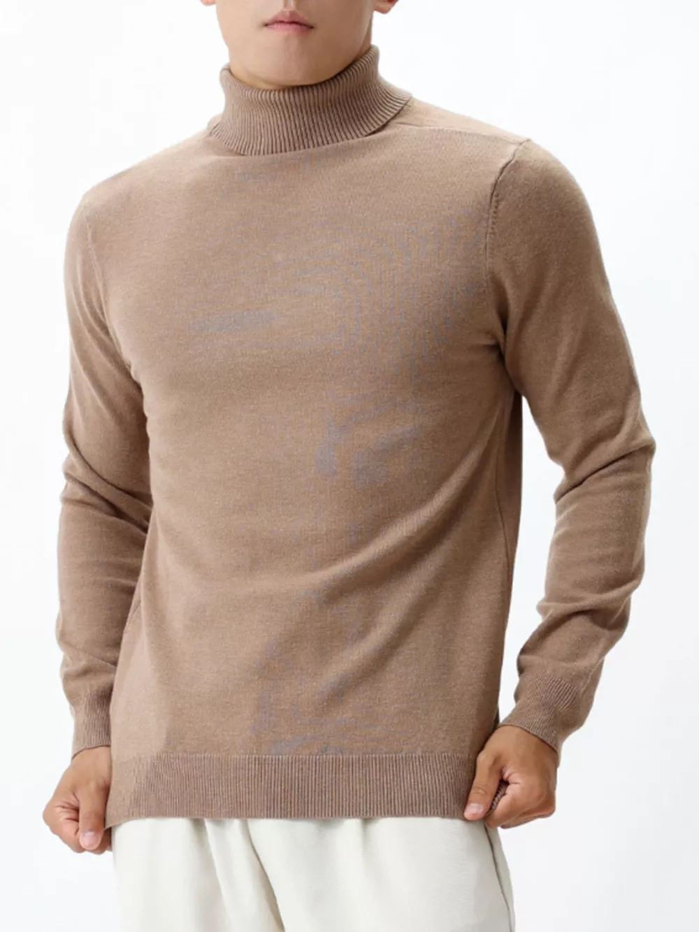 Men's Plus Size Slim-Fit Ribbed Turtleneck Sweater, image 9