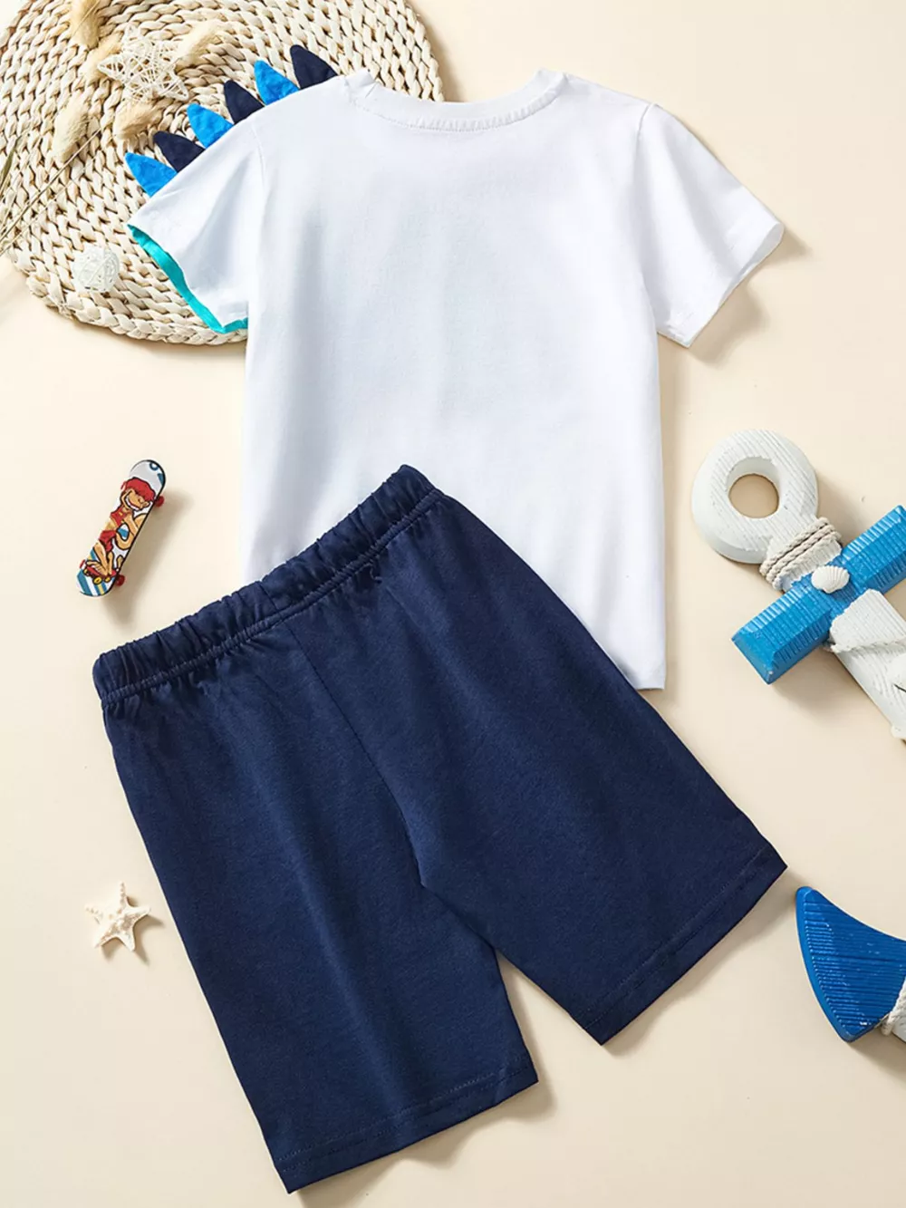 Children's Dinosaur Round Neck Tee and Shorts Set, image 5