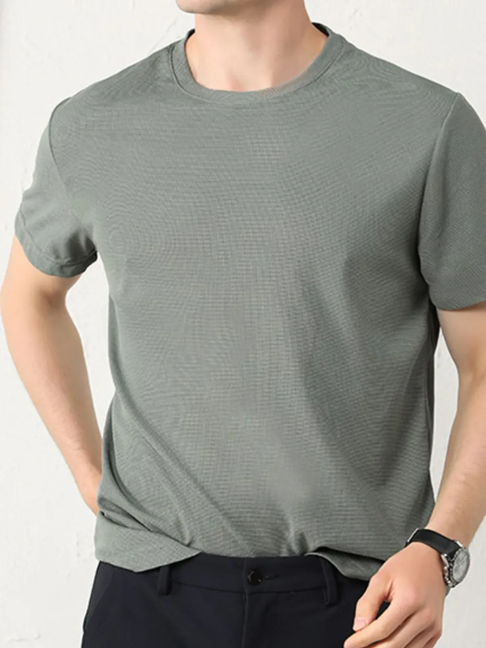 Men's Plus Size Round Neck Short Sleeve T-Shirt