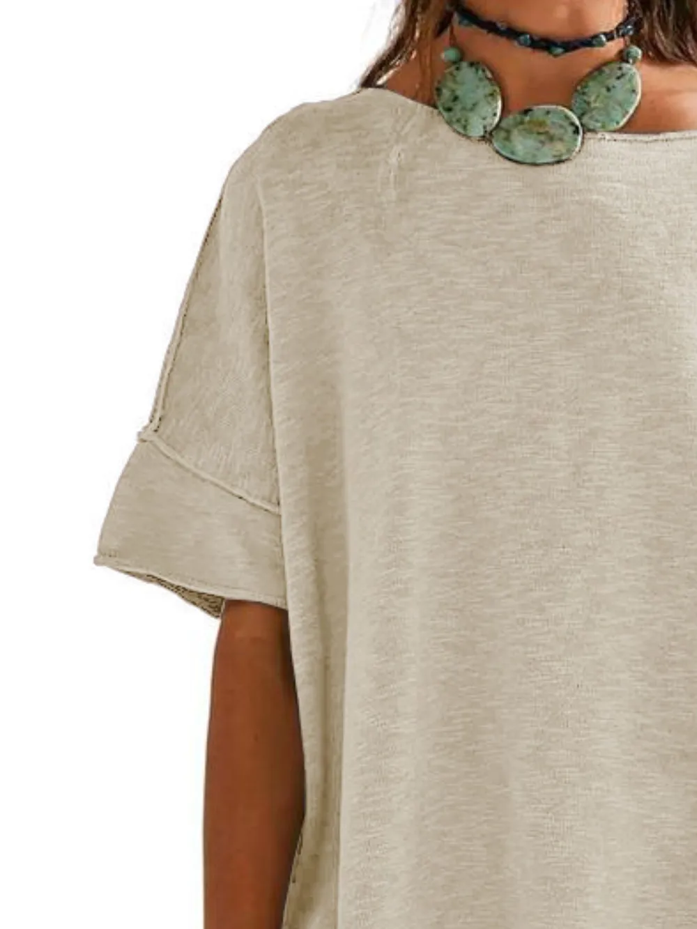 Oversized Round Neck Drop-Shoulder T-Shirt, image 23