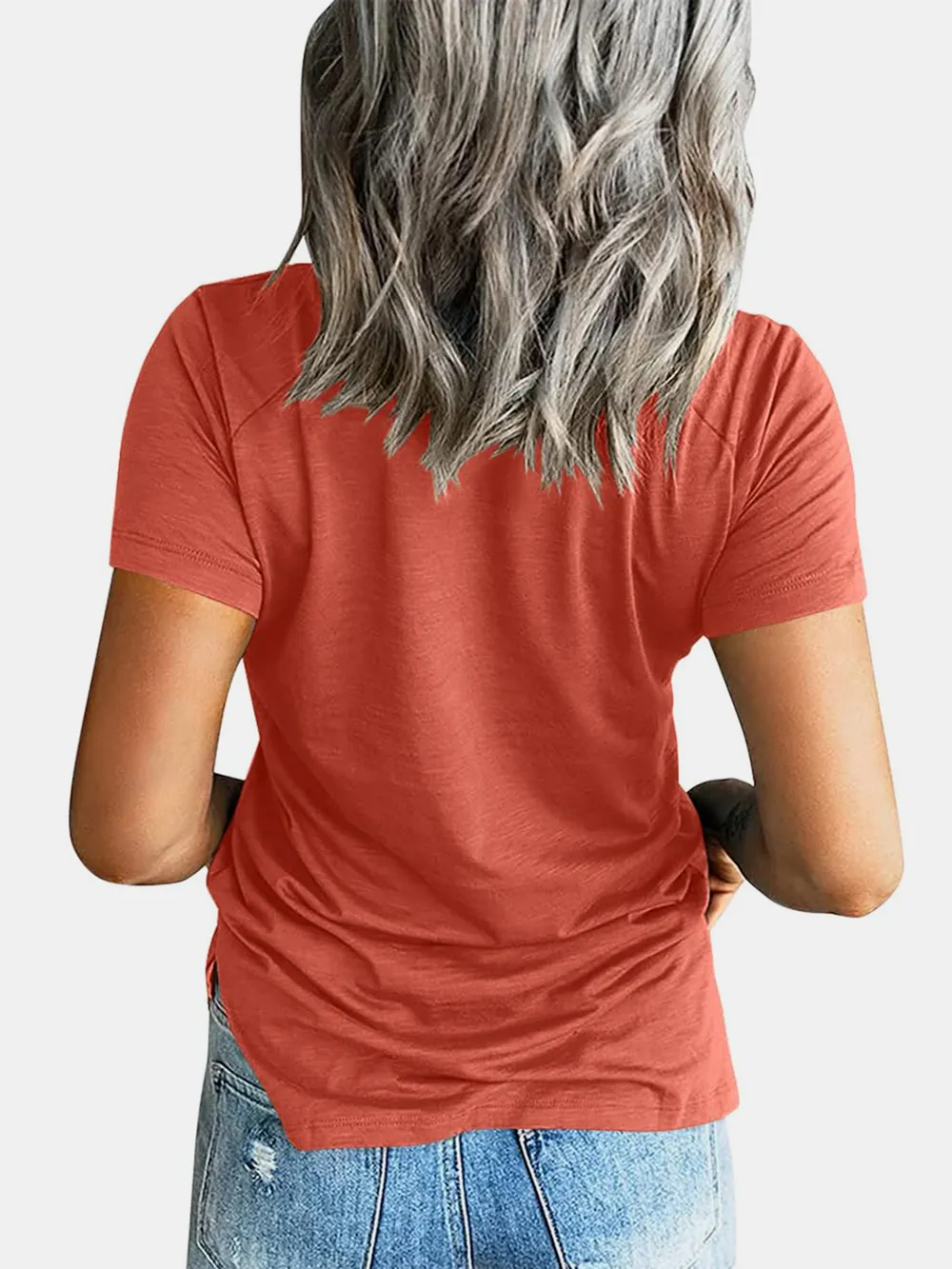 Pocketed V-Neck Short Sleeve T-Shirt, image 7