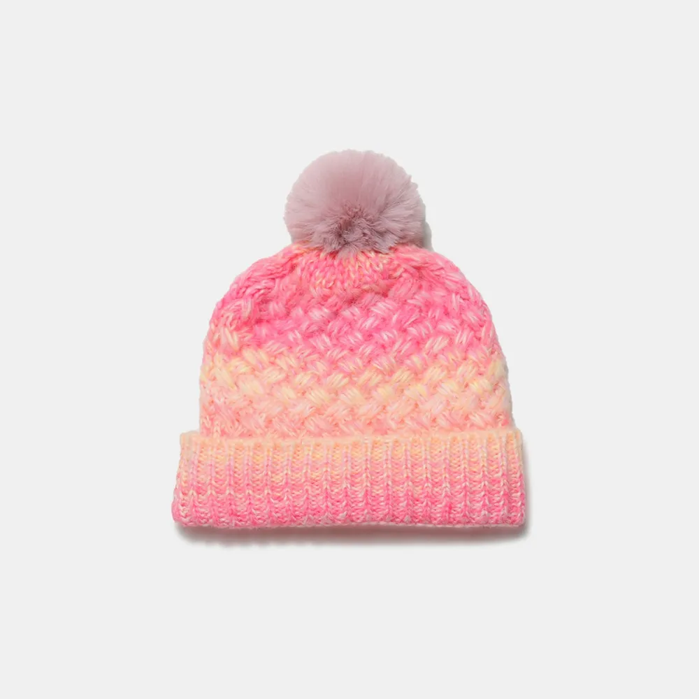 Gradient Knit Hat with Pompom, image 8