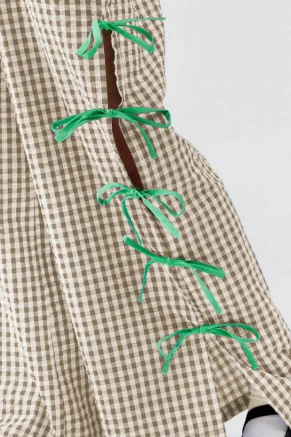 Side Tied Plaid Pants, image 3