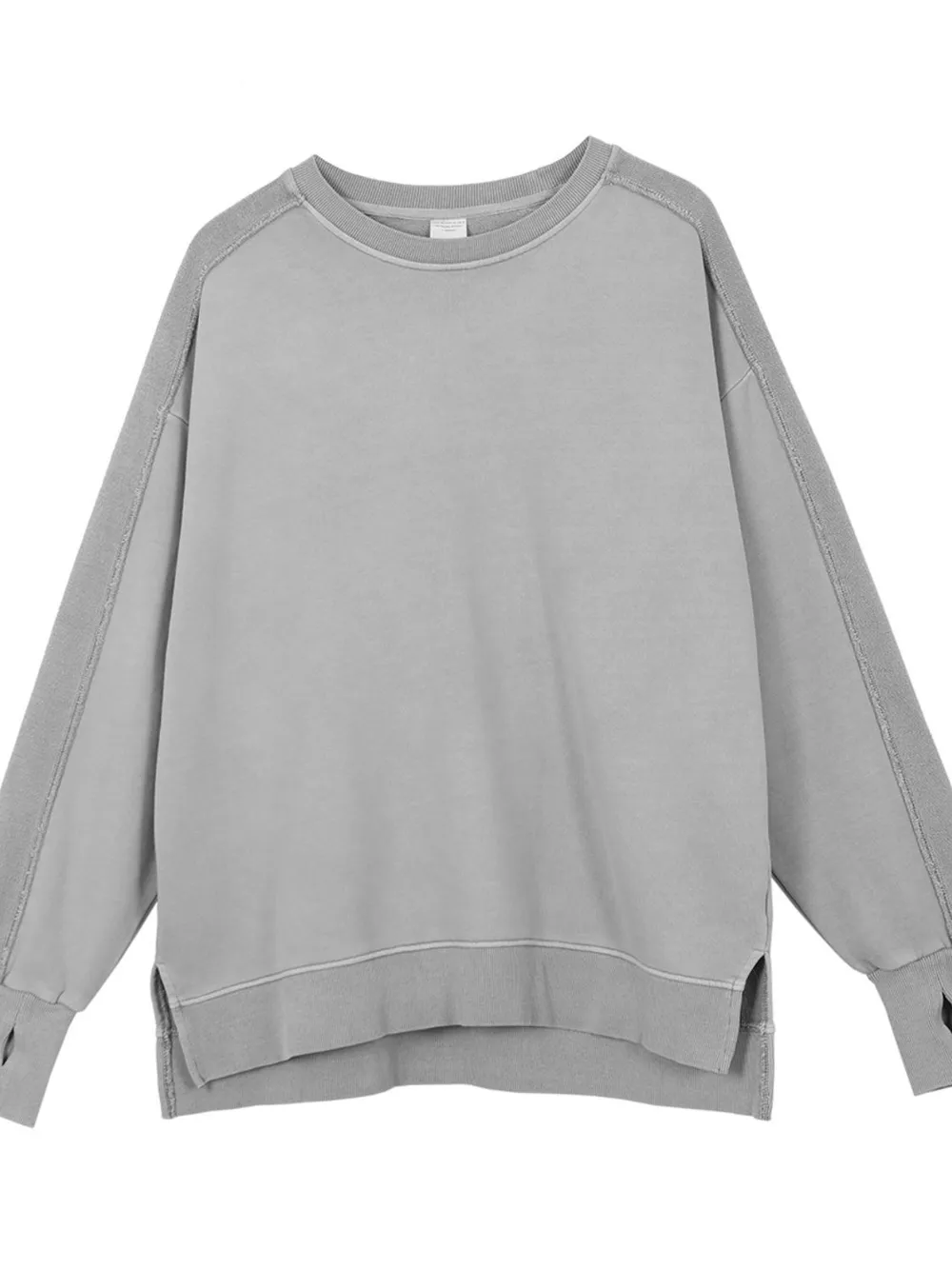 Men's Side Slit Round Neck Long Sleeve Sweatshirt, image 6