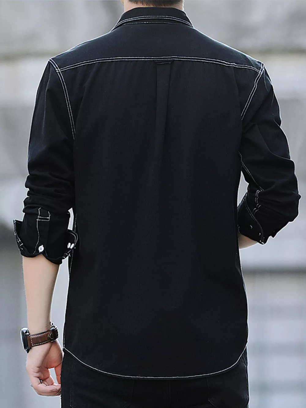 Men's Full Size Button Up Long Sleeve Shirt Plus Size, image 4