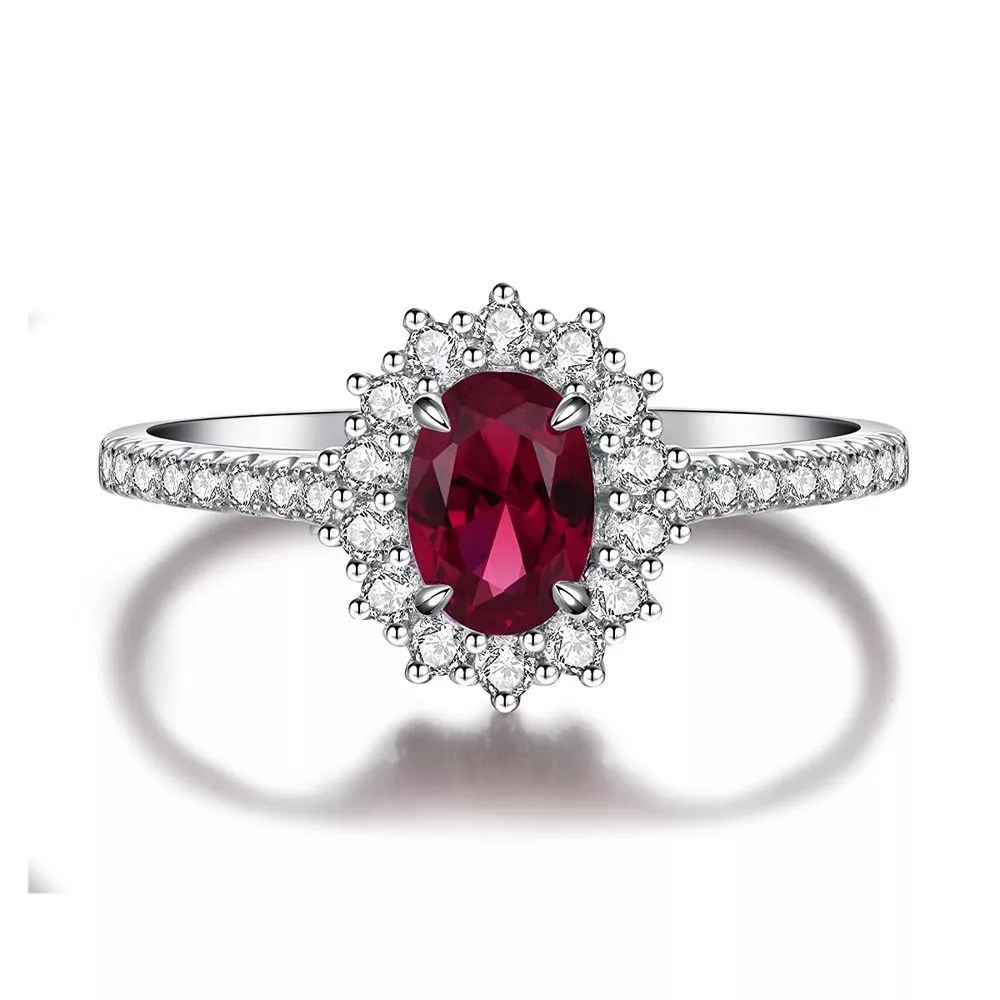 925 Sterling Silver Zircon Oval Ring, image 4