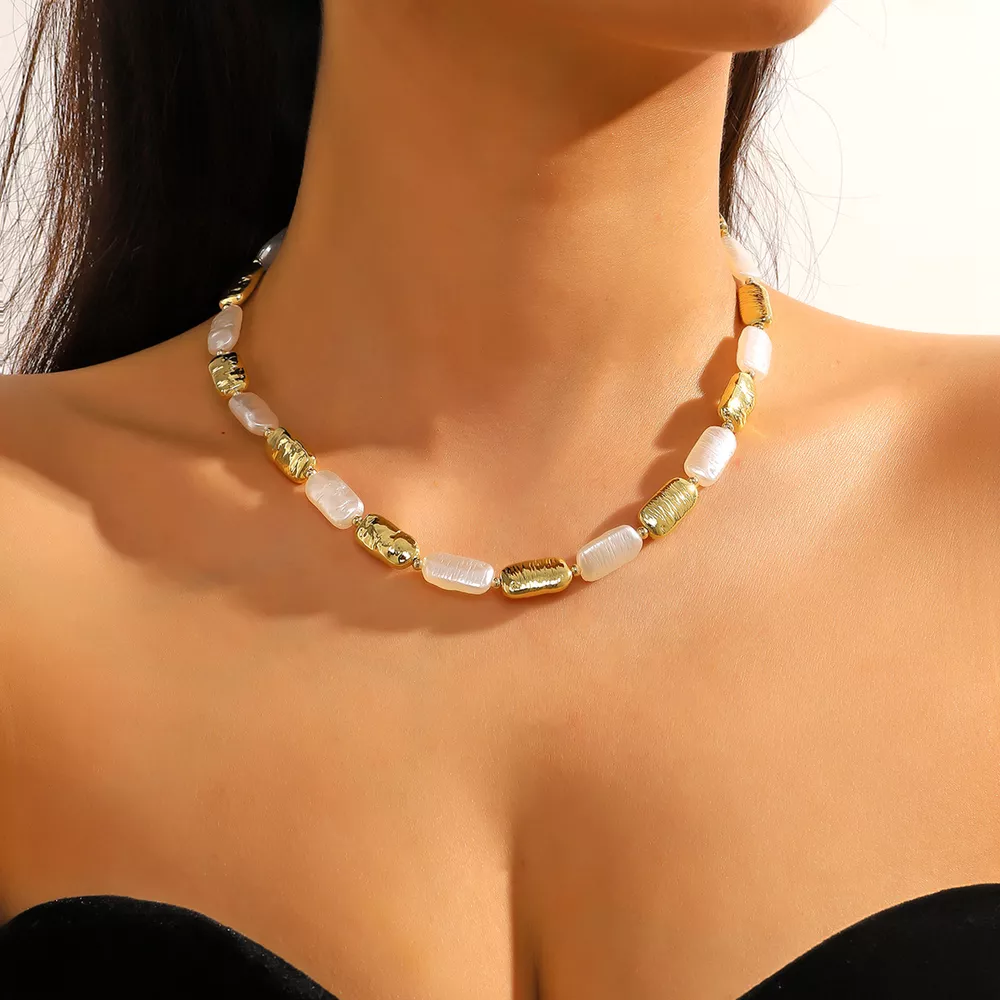 Alloy Pearl Chain Necklace