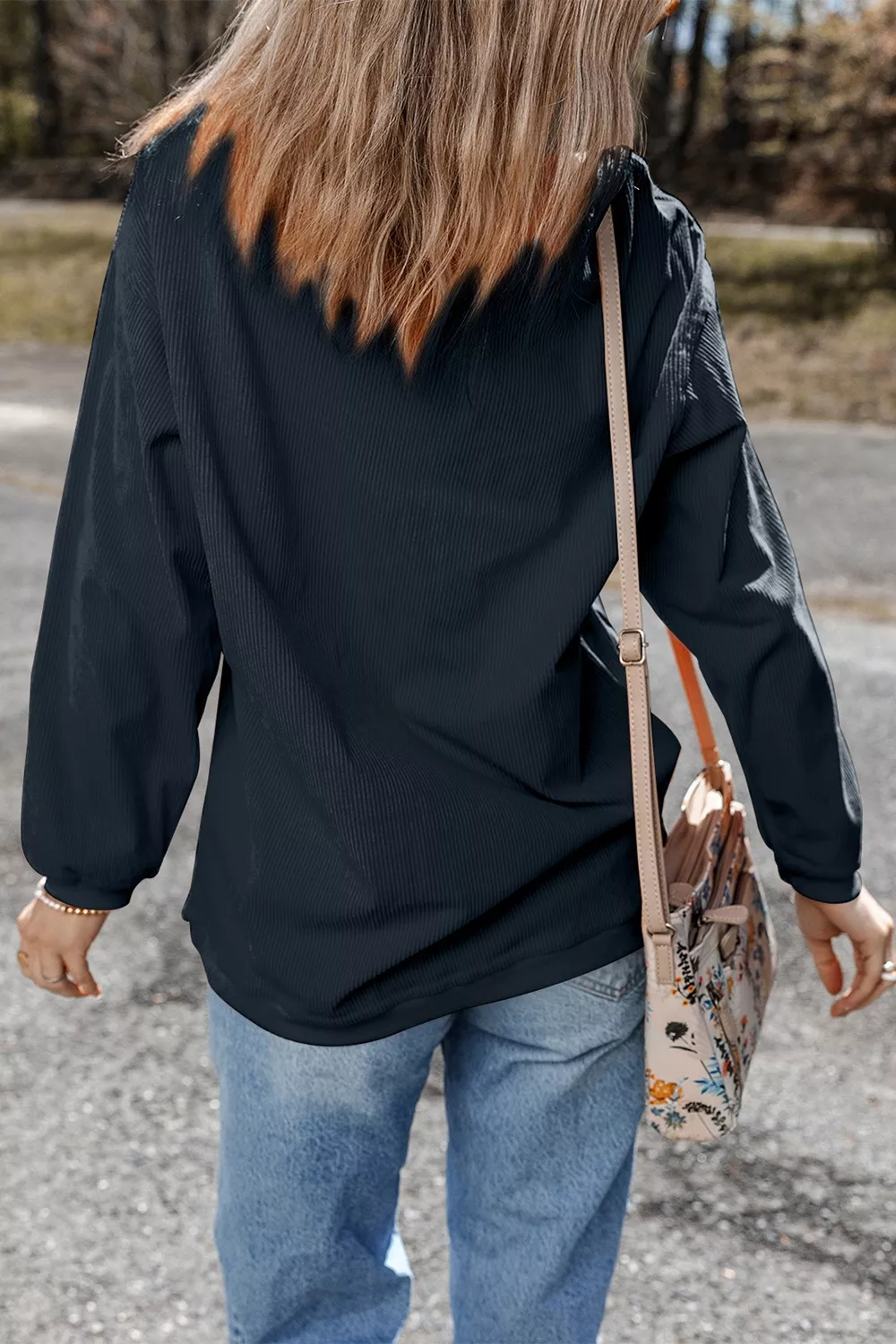 Thankful Thanksgiving Graphic Long Sleeve Sweatshirt, image 3