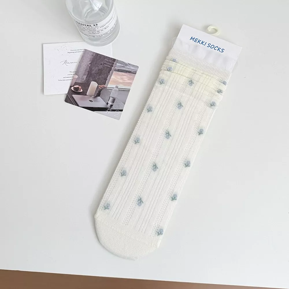 Breathable Floral Crew Socks, image 13