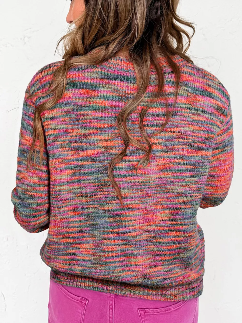 Space Dye Yarn Crew Neck Sweater, image 2