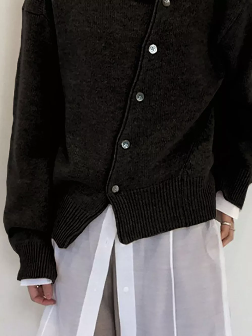 Asymmetric Button-Down Sweater, image 15