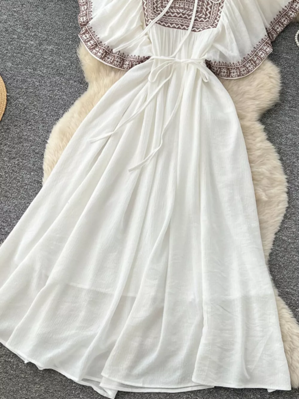 Tie Neck Short Sleeve Dress, image 23