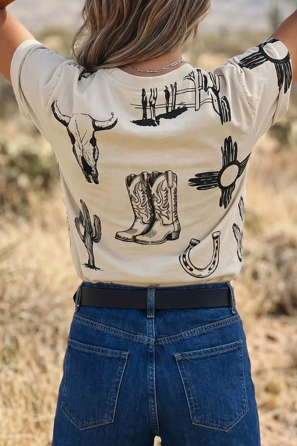 Western Print Short Sleeve T Shirt, image 2