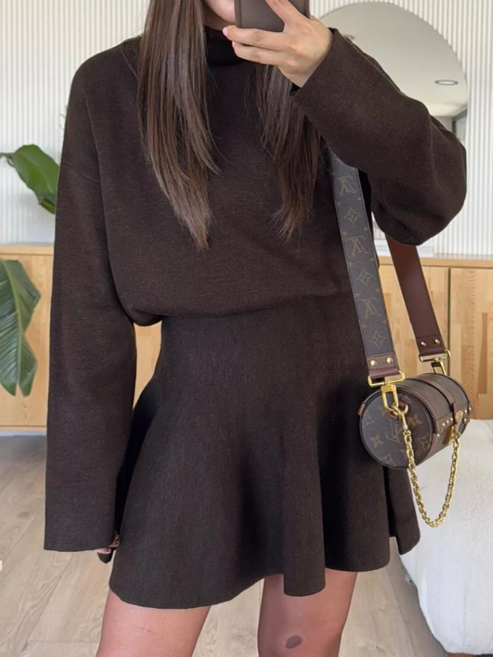 Turtleneck Dropped Shoulder Sweater and Skirt Set, image 12