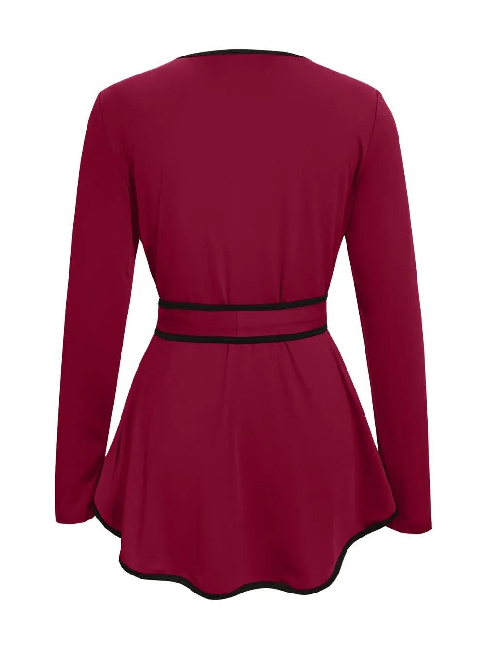 Tied Round Neck Long Sleeve T-Shirt, image 4