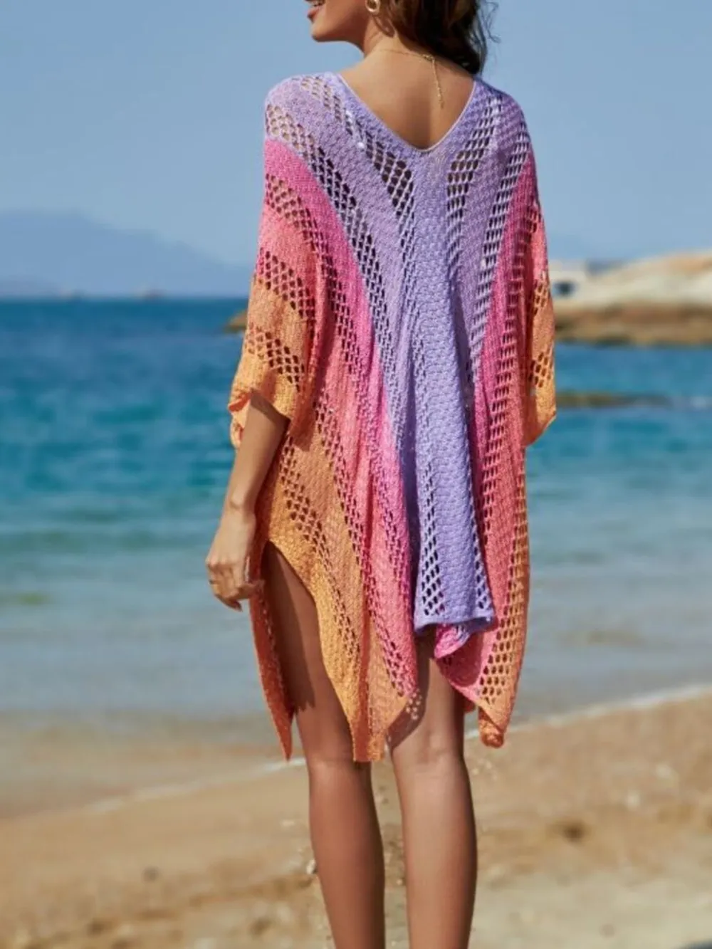 Rainbow Gradient Crochet Cover-Up, image 3