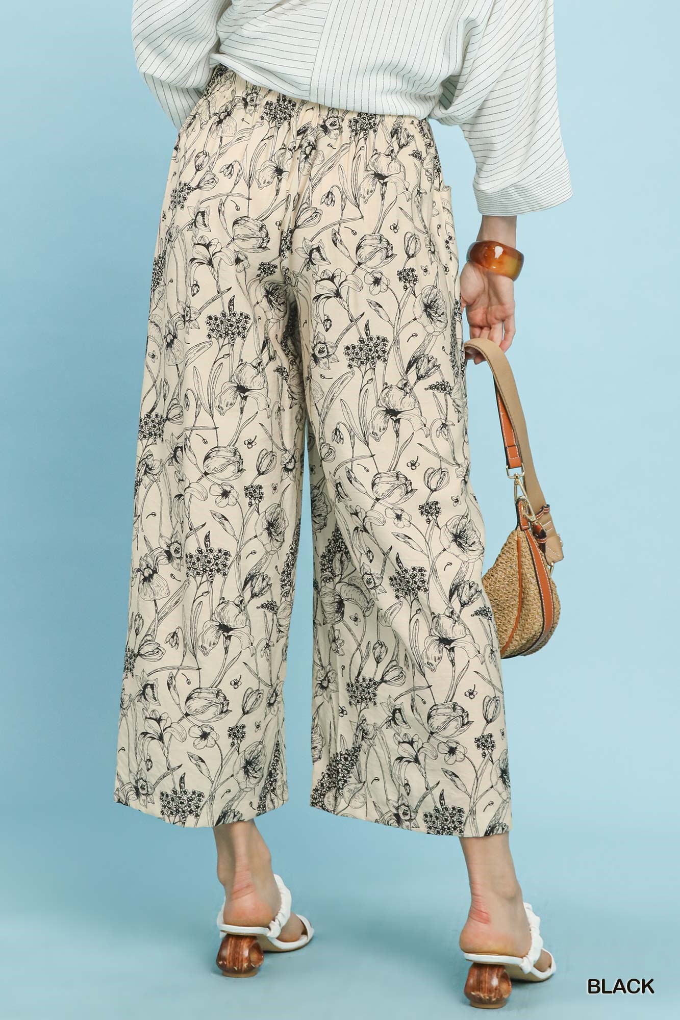 Two Tone Floral Print Pants, image 2