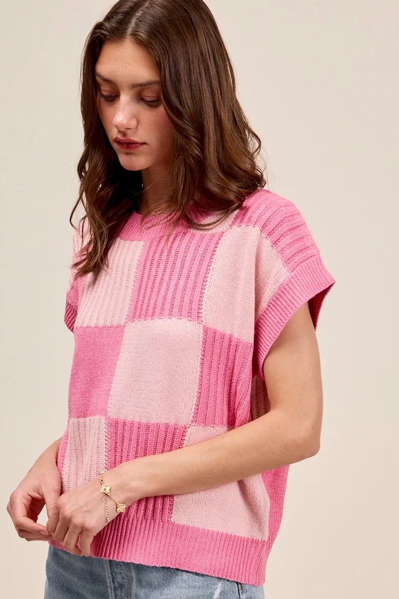 Check Plaid Casual Sweater Top, image 2