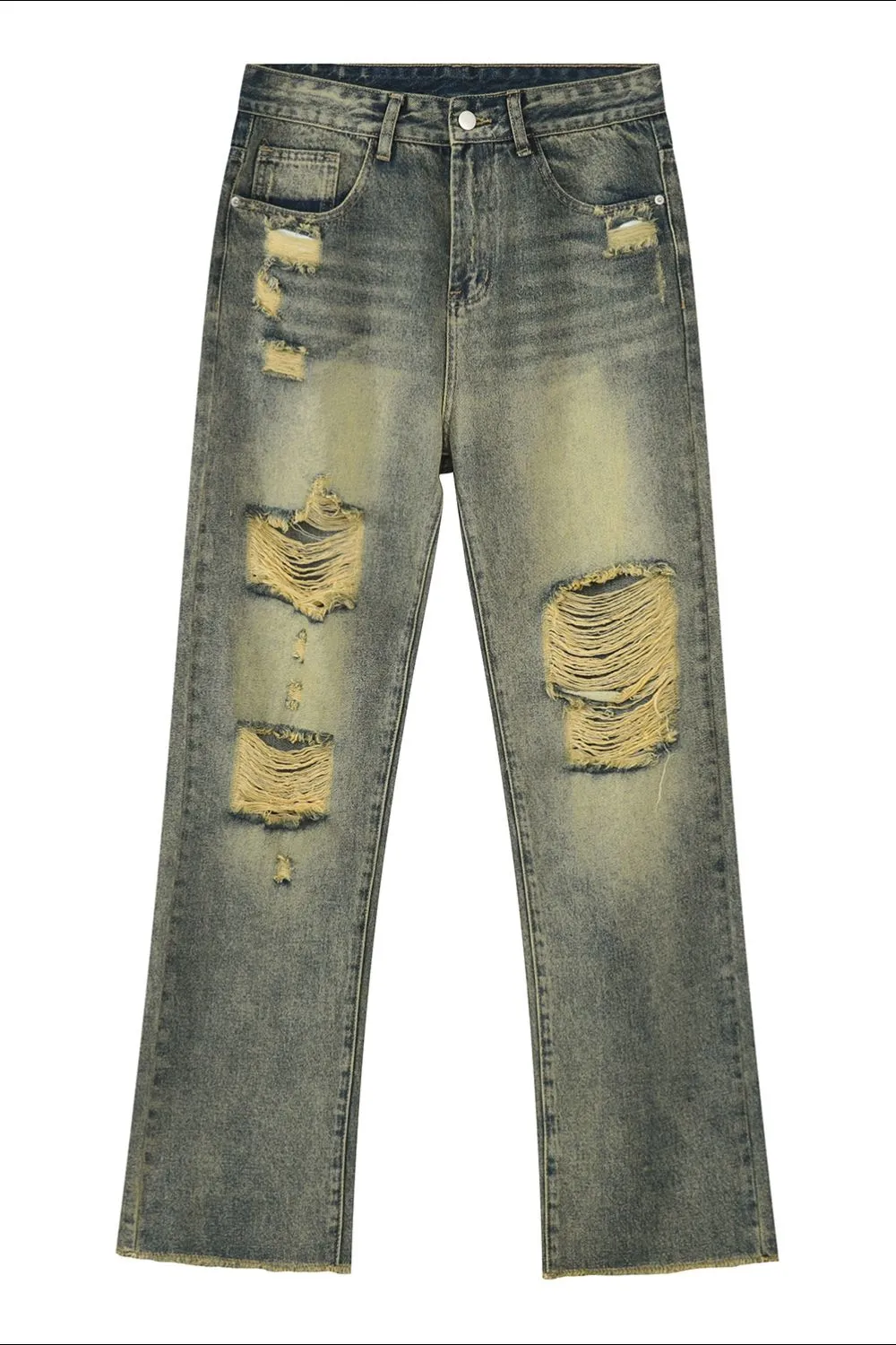 Distressed Mid Rise Jeans with Pockets, image 6