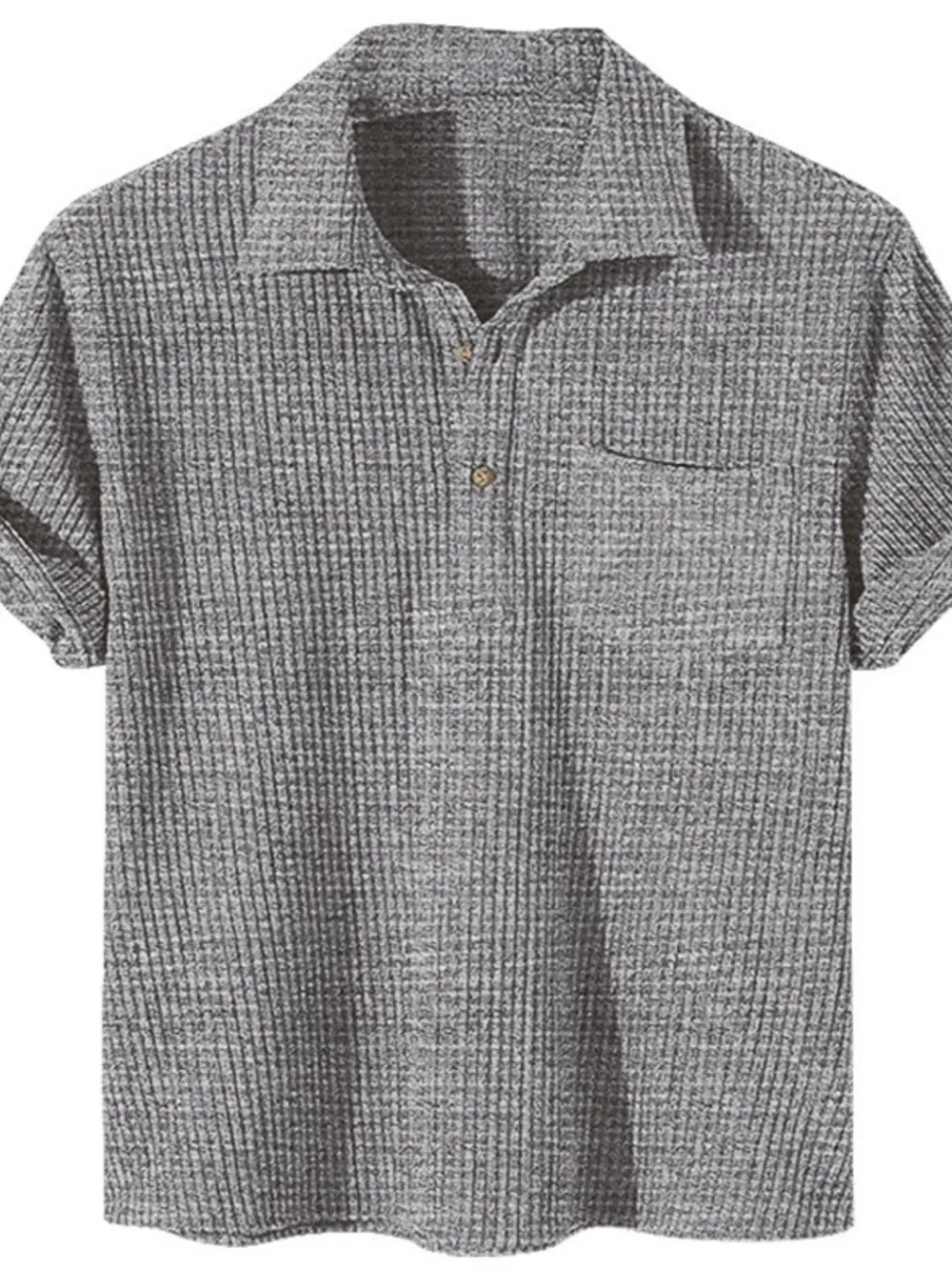 Men's Full Size Waffle-Knit Short Sleeve Polo Plus Size, image 4