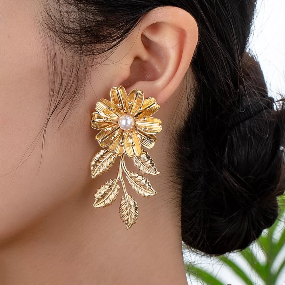 18K Gold-Plated Flower Earrings