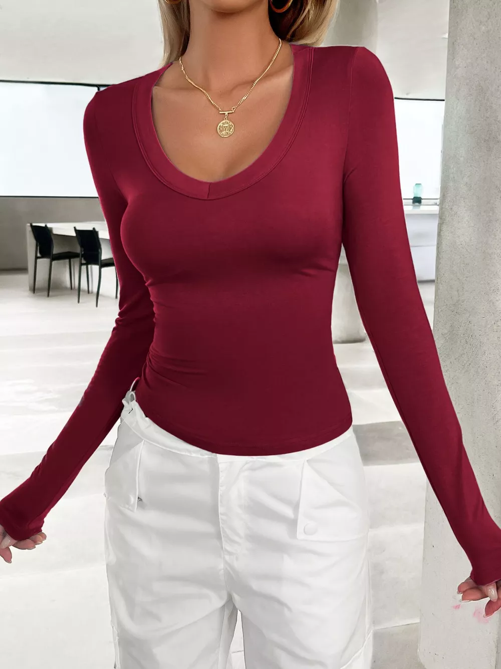 Slim Fit Long Sleeve T-Shirt, image 7
