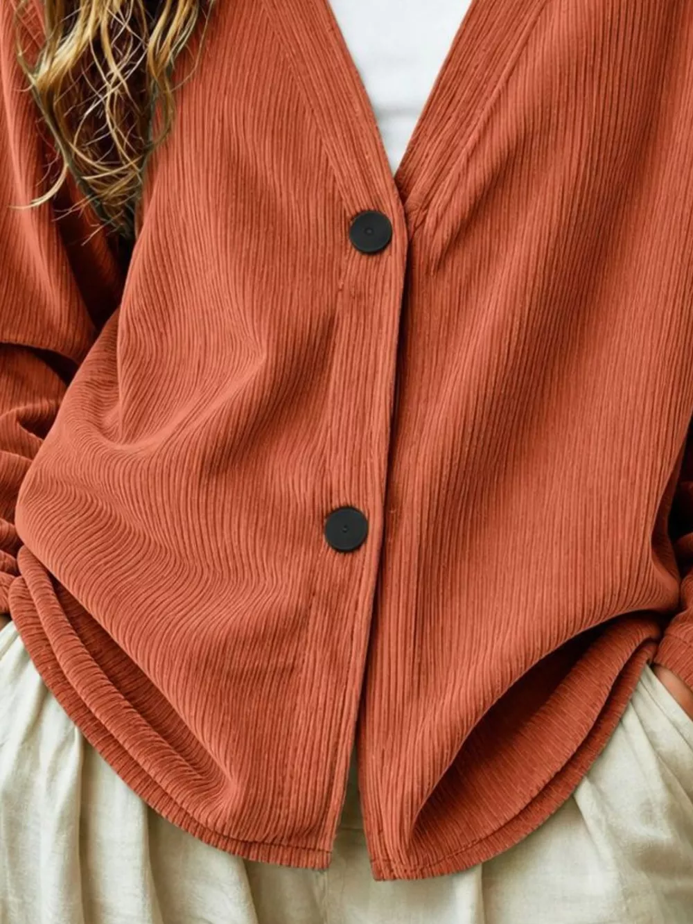 Casual Corduroy Button-Up Cardigan, image 16