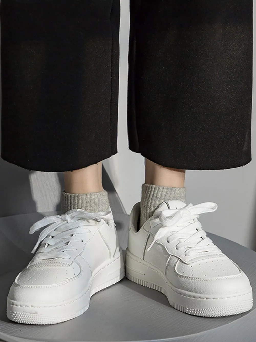 Lace Up Round Toe Platform Shoes, image 2