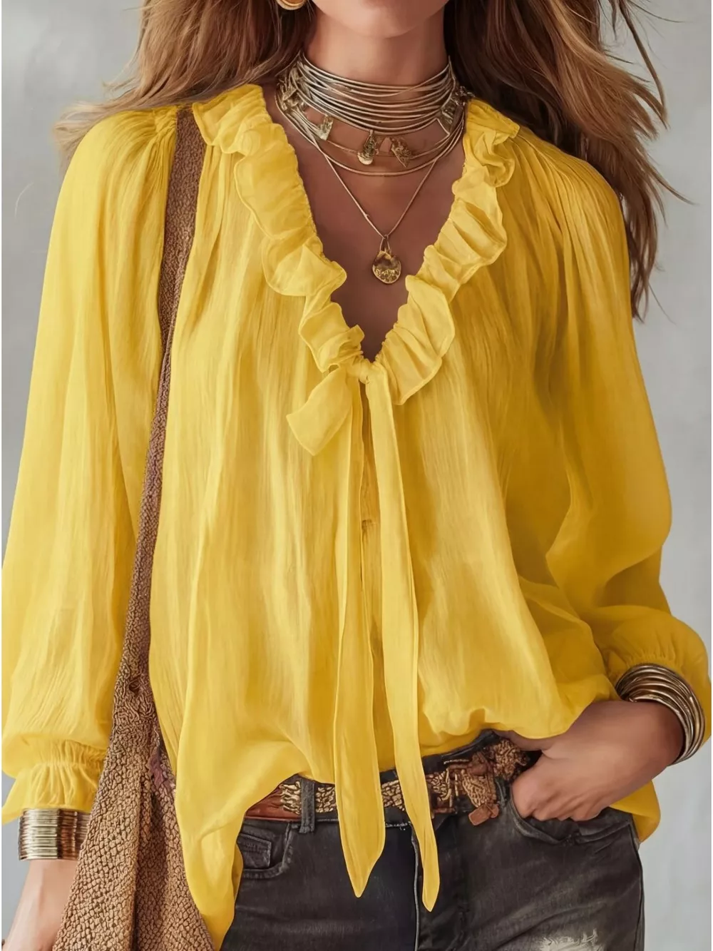 Ruffle Long Sleeve Blouse, image 6