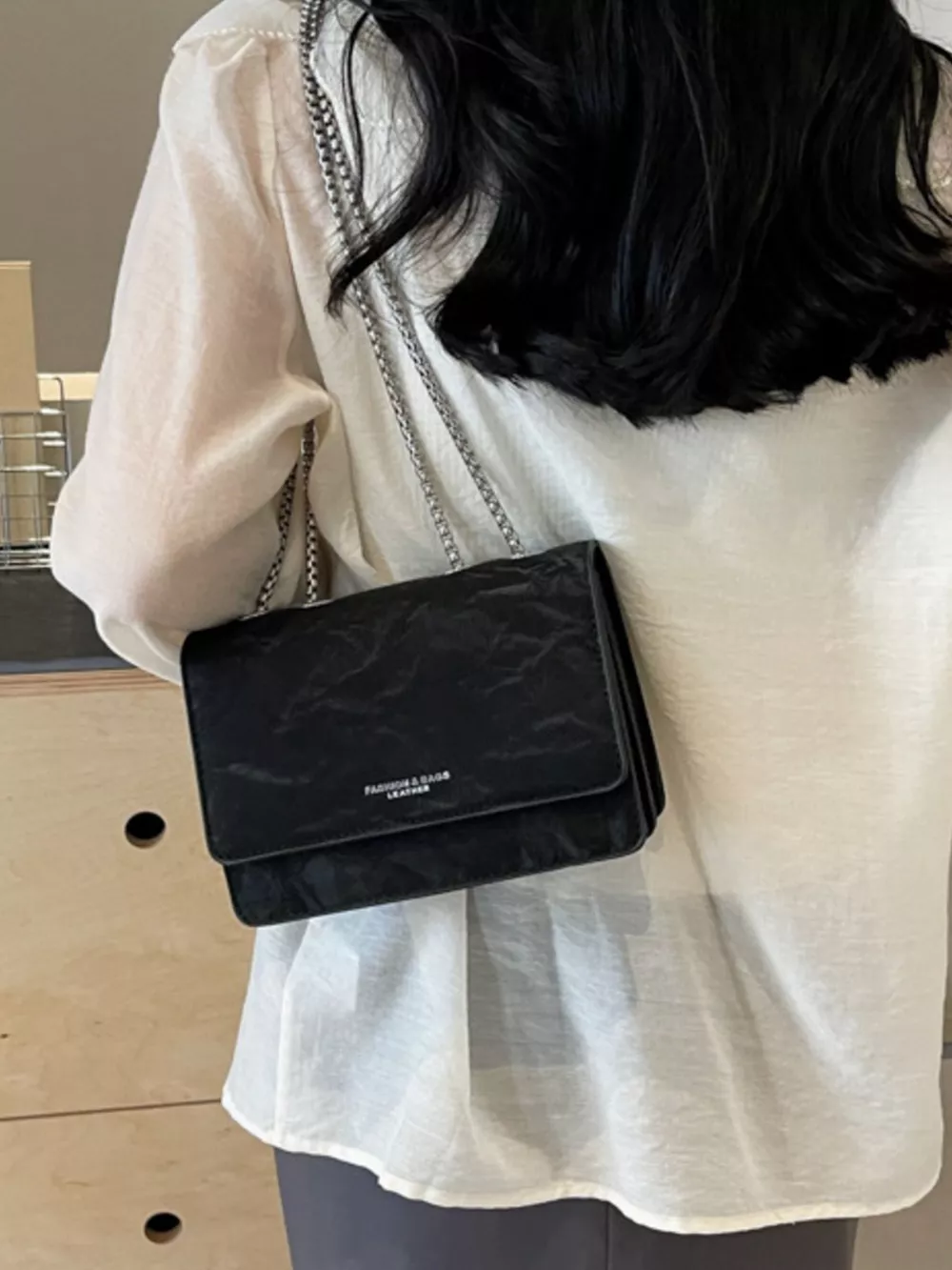 Texture Chain Shoulder Bag, image 2
