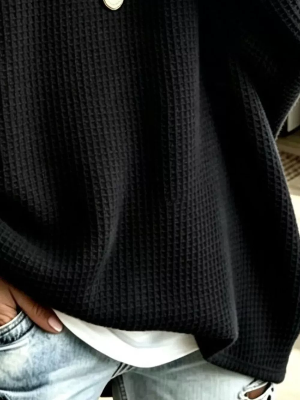 Full Size Waffle Knit Boat Neck Sweatshirt Plus Size, image 21