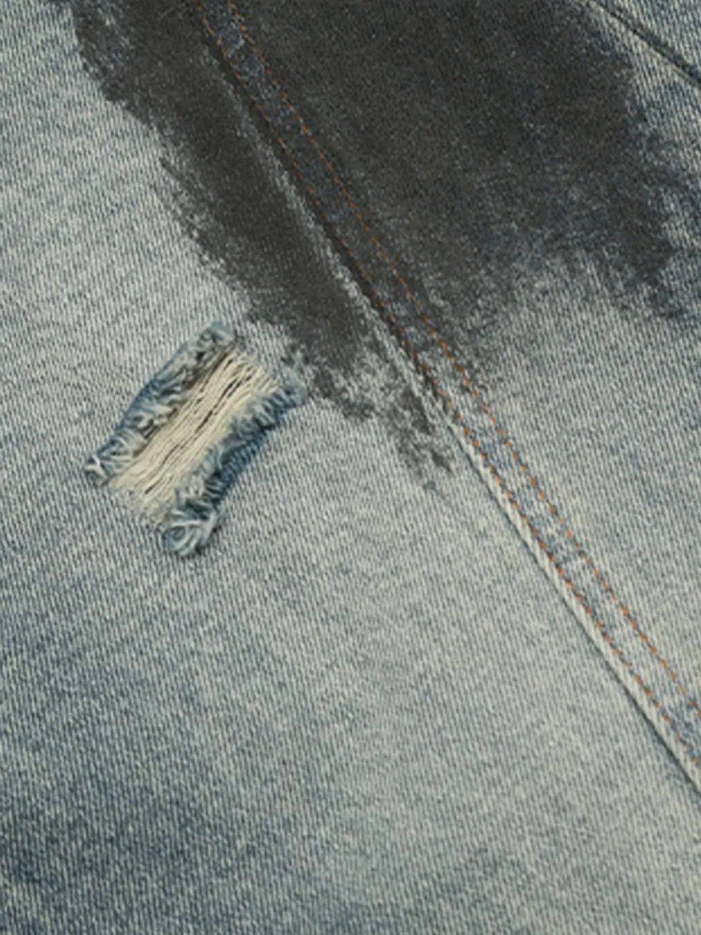 Men's Distressed Wide Leg Acid Wash Jeans, image 5