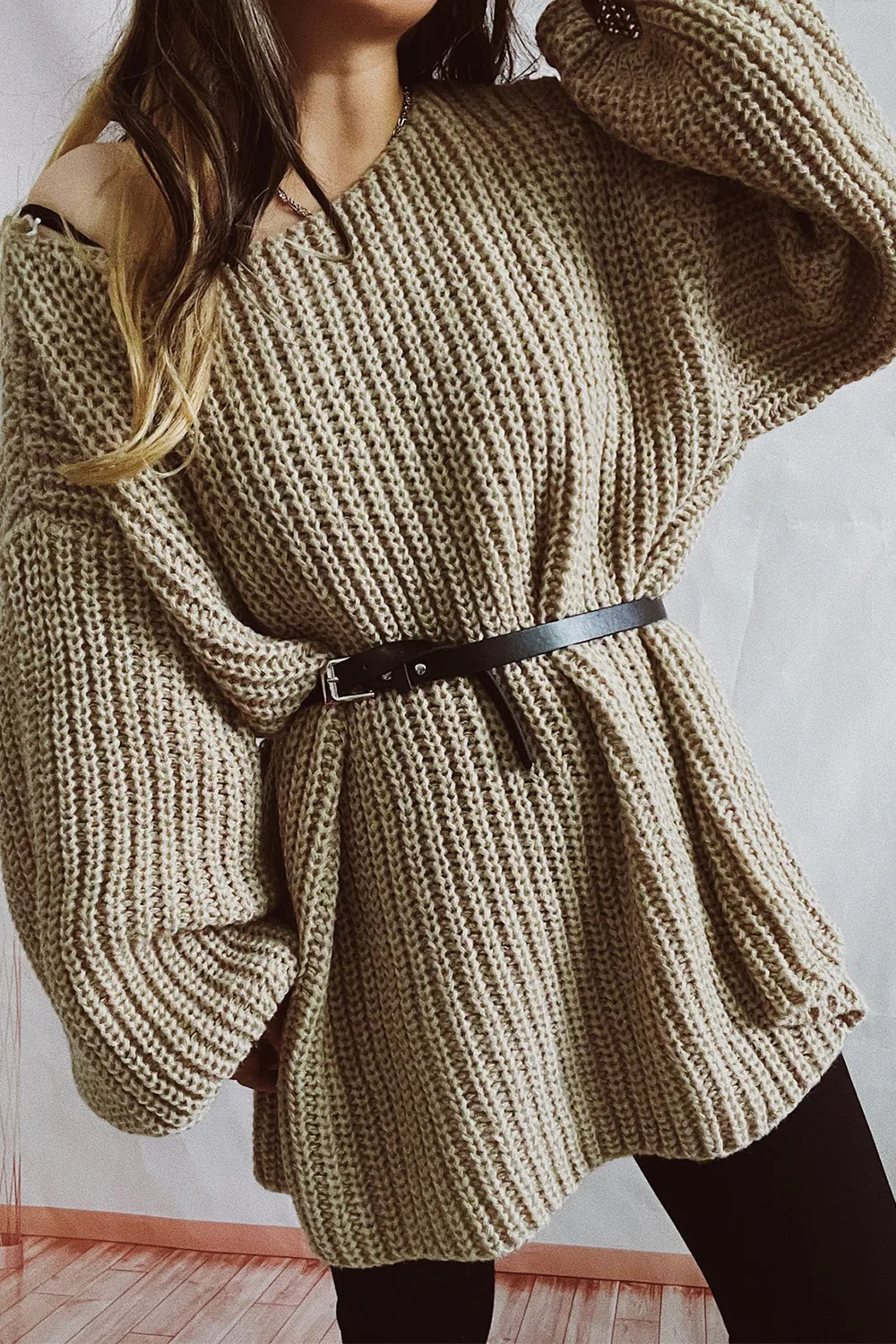 Boat Neck Dropped Shoulder Mini Sweater Dress, image 13
