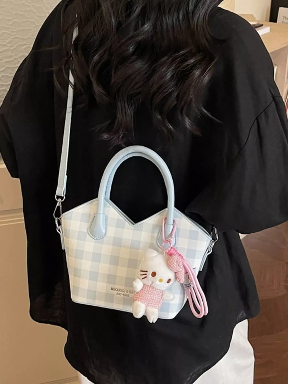 Plaid Pattern Crossbody Bag, image 5
