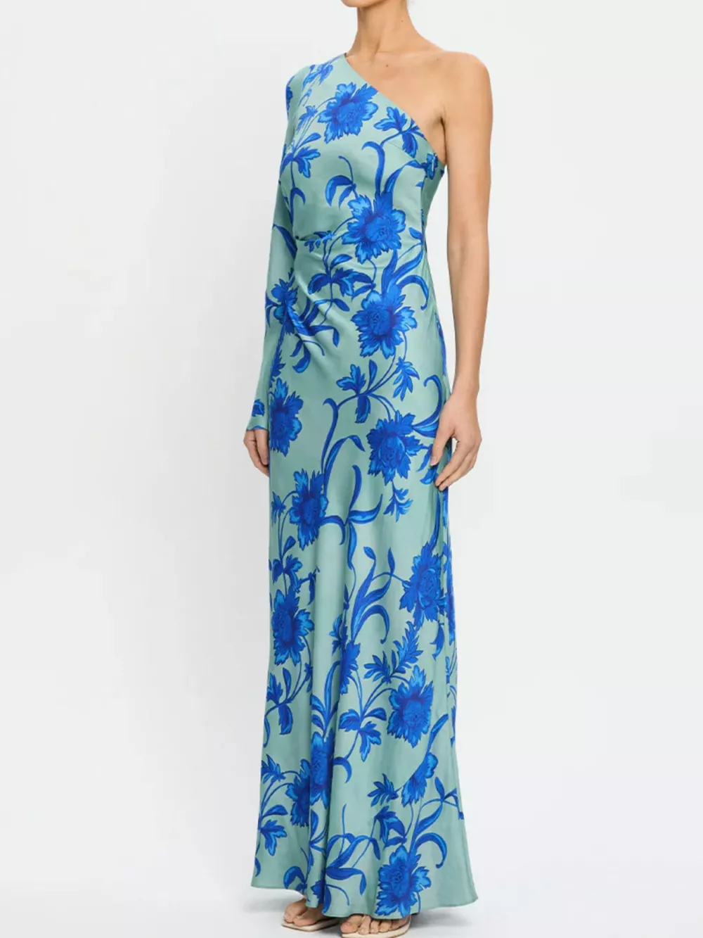 Floral Print One-Shoulder Maxi Dress, image 7