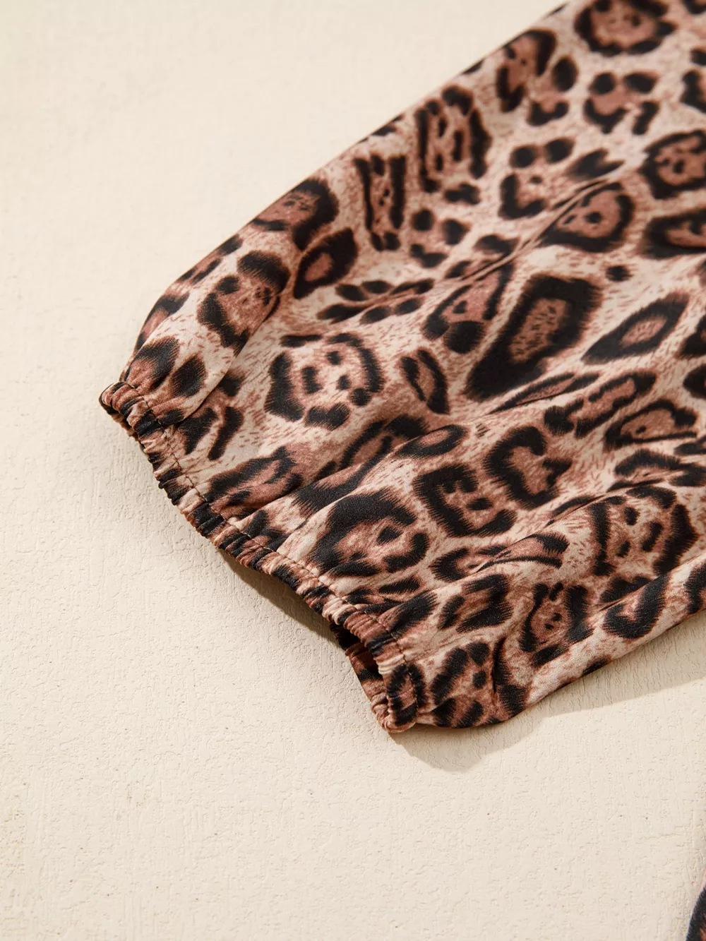 Leopard Bow Tie Puff Sleeve Blouse, image 4