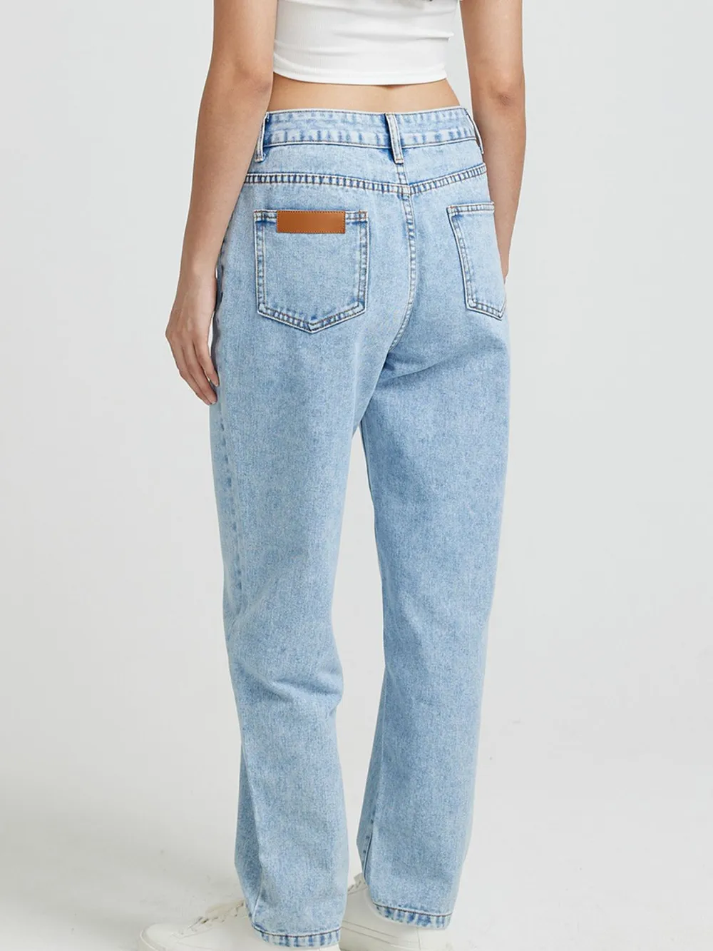 Pocketed Straight Leg Jeans, image 2