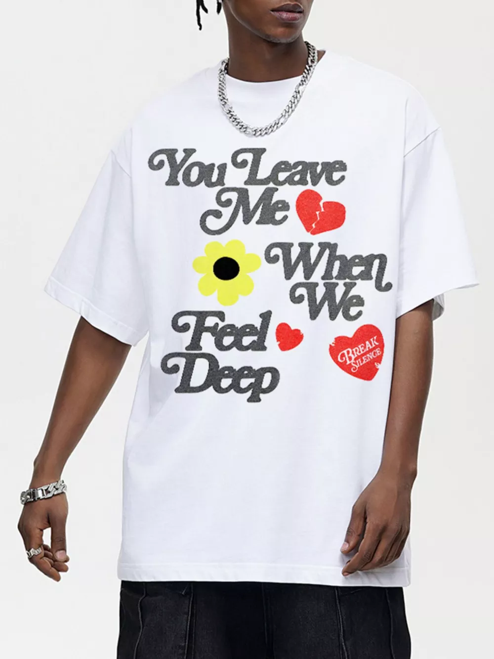Men's Letter Graphic Round Neck T-Shirt, image 2