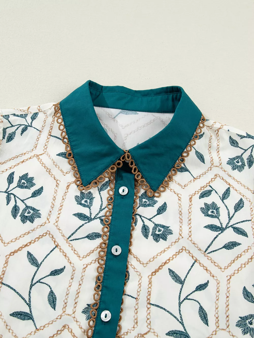 Floral Print Polo Collar Casual Mini Dress, image 8